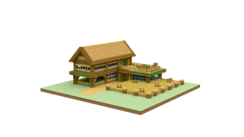 双层L型农田木屋
